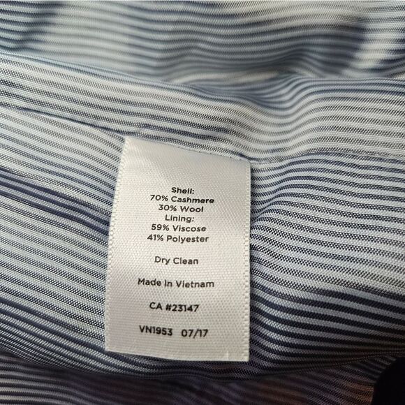 Talbots Cashmere Wool Aberdeen Blazer Jacket Satin Lined Pockets In Blue 10P - Picture 8 of 8